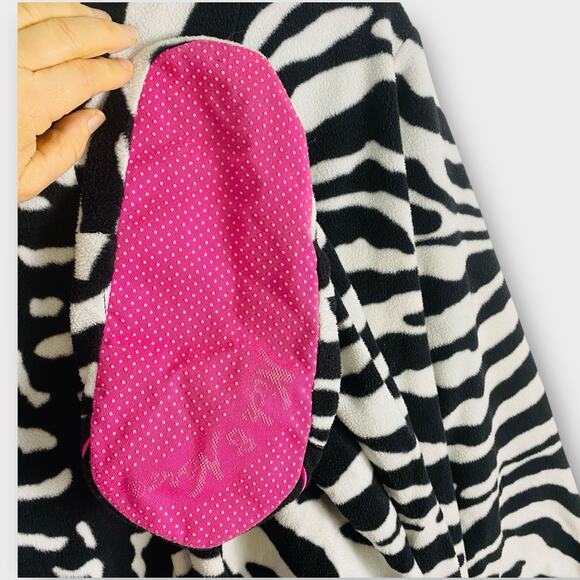Nick & Nora Zebra Print Footed Pajamas XL Womens EXC One Piece Animal Print - Picture 6 of 8